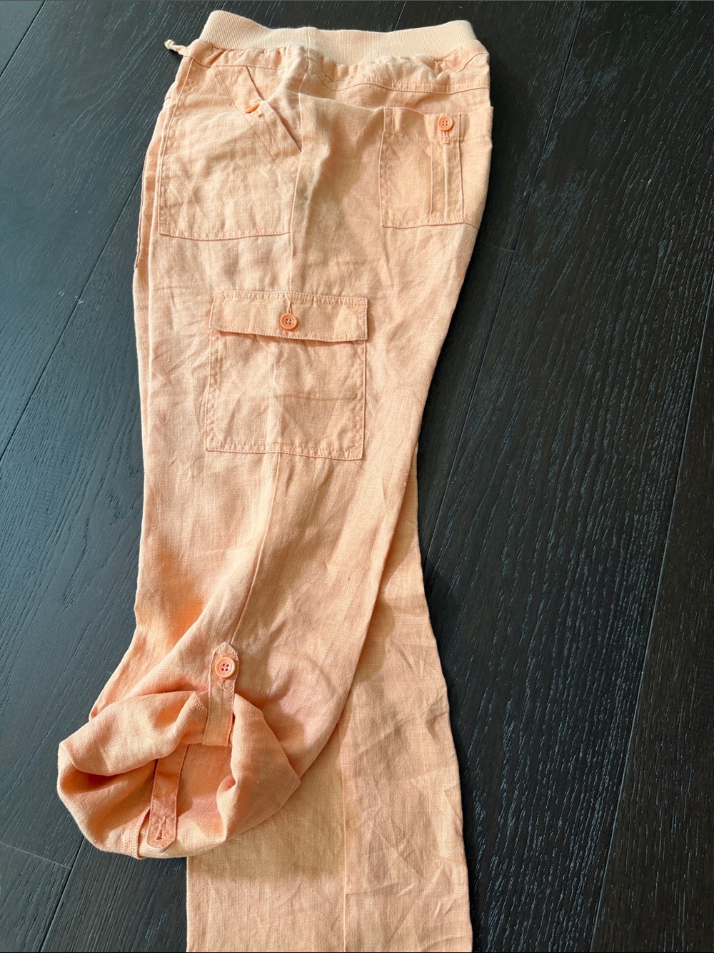INC International Concepts Linen   Peach Cargo Joggers